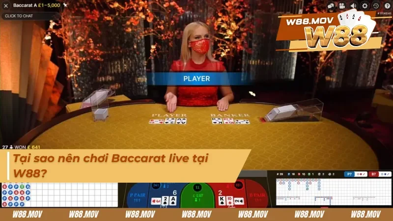 Thế mạnh của Baccarat live W88